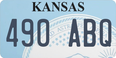 KS license plate 490ABQ