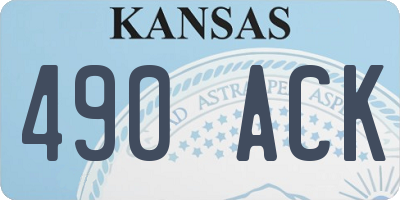 KS license plate 490ACK