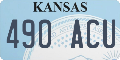 KS license plate 490ACU