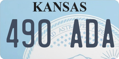 KS license plate 490ADA