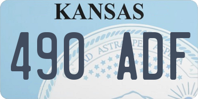 KS license plate 490ADF