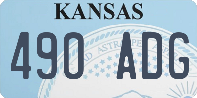 KS license plate 490ADG
