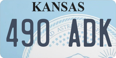 KS license plate 490ADK