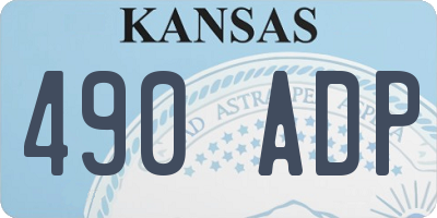 KS license plate 490ADP