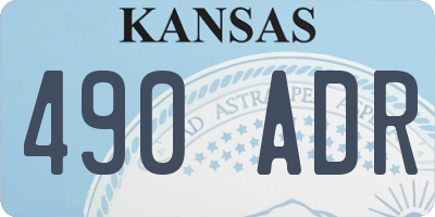 KS license plate 490ADR