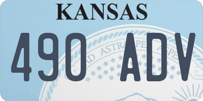 KS license plate 490ADV