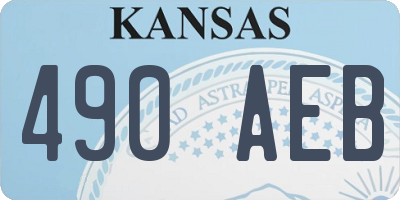 KS license plate 490AEB