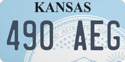 KS license plate 490AEG