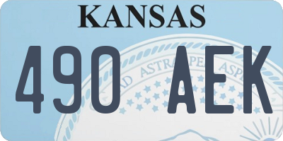 KS license plate 490AEK