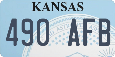 KS license plate 490AFB