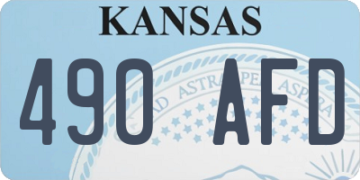 KS license plate 490AFD