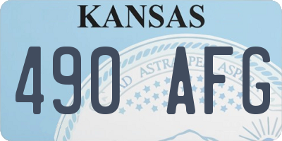 KS license plate 490AFG