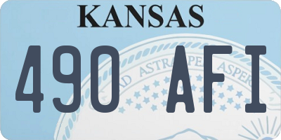KS license plate 490AFI