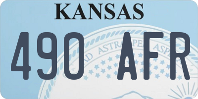 KS license plate 490AFR