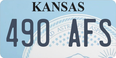 KS license plate 490AFS
