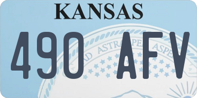 KS license plate 490AFV