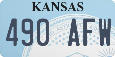 KS license plate 490AFW