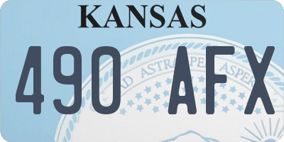 KS license plate 490AFX