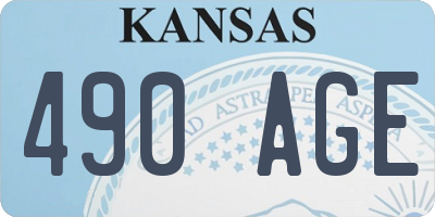 KS license plate 490AGE