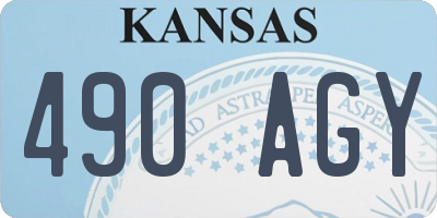 KS license plate 490AGY