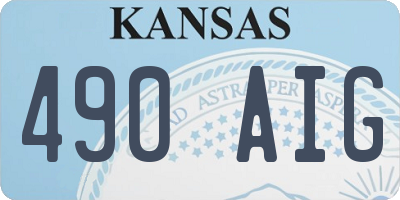 KS license plate 490AIG