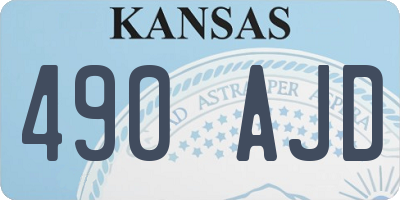 KS license plate 490AJD