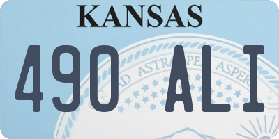 KS license plate 490ALI