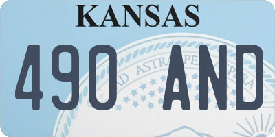 KS license plate 490AND