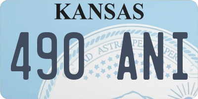 KS license plate 490ANI