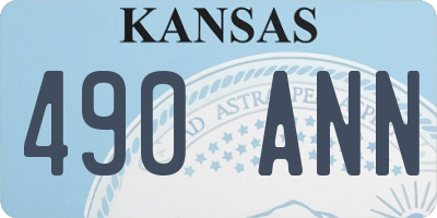 KS license plate 490ANN