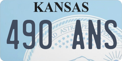 KS license plate 490ANS