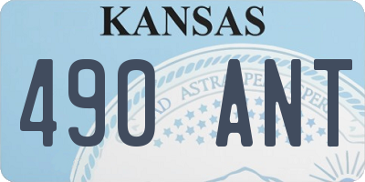 KS license plate 490ANT
