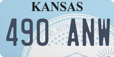KS license plate 490ANW
