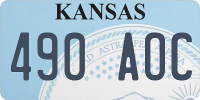 KS license plate 490AOC