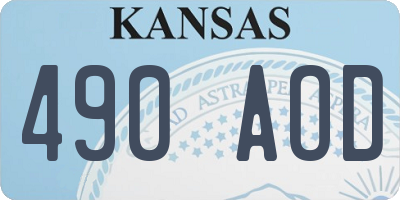 KS license plate 490AOD
