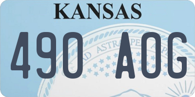 KS license plate 490AOG