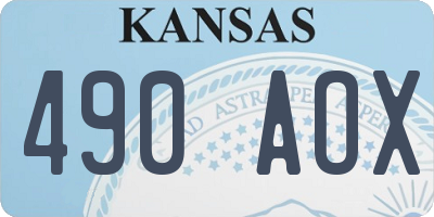 KS license plate 490AOX