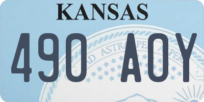 KS license plate 490AOY
