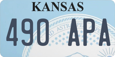 KS license plate 490APA
