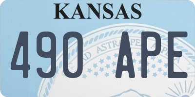 KS license plate 490APE