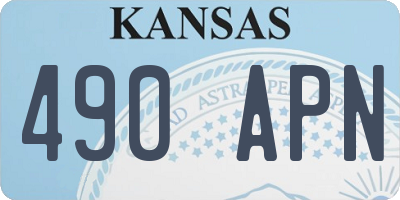 KS license plate 490APN