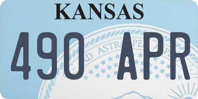 KS license plate 490APR