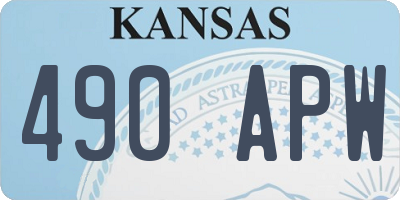 KS license plate 490APW