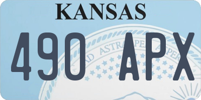 KS license plate 490APX