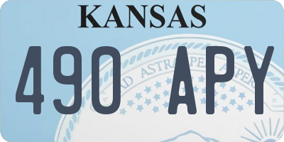 KS license plate 490APY