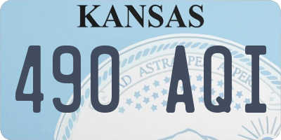 KS license plate 490AQI