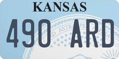 KS license plate 490ARD