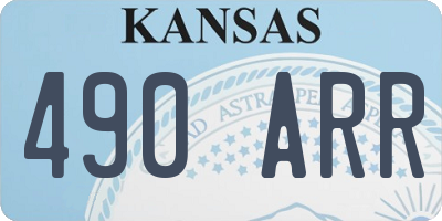 KS license plate 490ARR