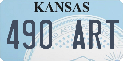 KS license plate 490ART