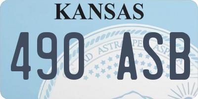 KS license plate 490ASB